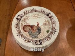10 Barnyard King Johnson Bros. Turkey Dinner Plates 10 3/4 Thanksgiving -nice