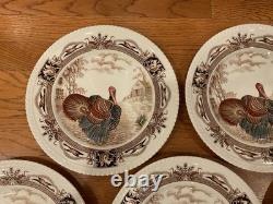 10 Barnyard King Johnson Bros. Turkey Dinner Plates 10 3/4 Thanksgiving -nice