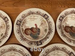 10 Barnyard King Johnson Bros. Turkey Dinner Plates 10 3/4 Thanksgiving -nice