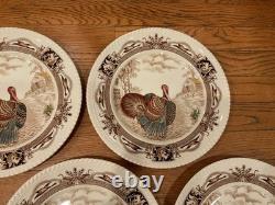 10 Barnyard King Johnson Bros. Turkey Dinner Plates 10 3/4 Thanksgiving -nice
