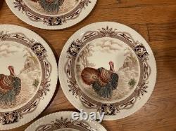 10 Barnyard King Johnson Bros. Turkey Dinner Plates 10 3/4 Thanksgiving -nice