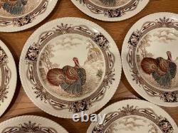 10 Barnyard King Johnson Bros. Turkey Dinner Plates 10 3/4 Thanksgiving -nice