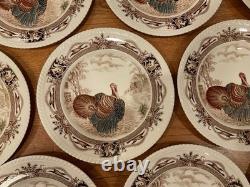 10 Barnyard King Johnson Bros. Turkey Dinner Plates 10 3/4 Thanksgiving -nice