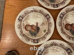 10 Barnyard King Johnson Bros. Turkey Dinner Plates 10 3/4 Thanksgiving -nice