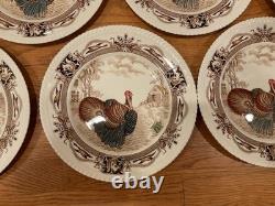 10 Barnyard King Johnson Bros. Turkey Dinner Plates 10 3/4 Thanksgiving -nice
