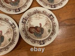 10 Barnyard King Johnson Bros. Turkey Dinner Plates 10 3/4 Thanksgiving -nice