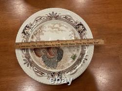 10 Barnyard King Johnson Bros. Turkey Dinner Plates 10 3/4 Thanksgiving -nice