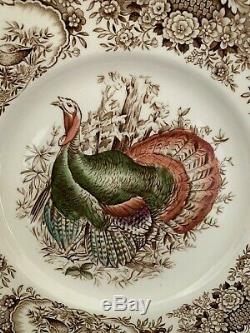 (10) Johnson Brothers Native American Windsor Ware Wild Turkeys Dinner Plates