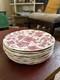 10 Vintage Johnson Bros Red English Chippendale Dinner Plates-10in. Exc