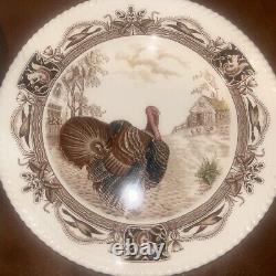 10 Vintage Johnson Brothers BARNYARD KING Turkey Dinner Plates England Free Ship