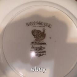 10 Vintage Johnson Brothers BARNYARD KING Turkey Dinner Plates England Free Ship
