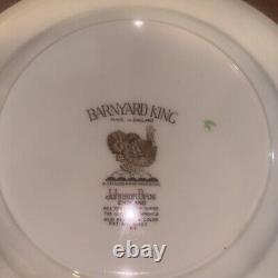 10 Vintage Johnson Brothers BARNYARD KING Turkey Dinner Plates England Free Ship