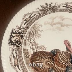 10 Vintage Johnson Brothers BARNYARD KING Turkey Dinner Plates England Free Ship