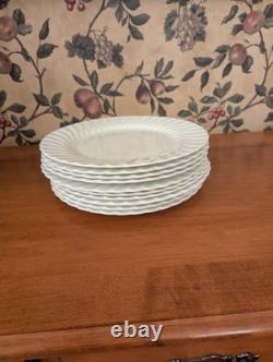 10-vintage Johnson Brother's Snowhite Regency Earthenware Dinner Plates 9-7/8