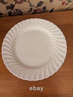 10-vintage Johnson Brother's Snowhite Regency Earthenware Dinner Plates 9-7/8