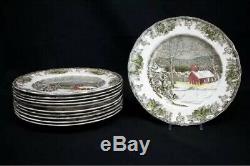 11 Pc. Johnson Bros. The Friendly Village School House Dinner PlatesMint