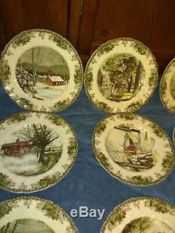 12 ANTIQUE Johnson Brothers Friendly Village 10.5 Dinner Plates ALL DIFF SCENES