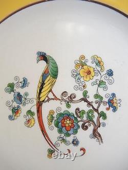 12 Colorful Octagonal Bird of Paradise Salad Dessert Plates Ovington Bros