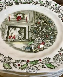 12 Johnson Bros Merry Christmas Square Lunch Plates, Estate Find, Fab Condition