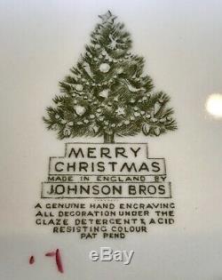 12 Johnson Bros Merry Christmas Square Lunch Plates, Estate Find, Fab Condition