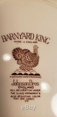 12 Johnson Brothers Barnyard King Turkey 10 5/8 Dinner Plates England Excellent