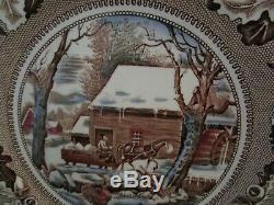 12 Johnson Brothers HISTORIC AMERICA Multi Color 10 5/8 Chargers Frozen Up