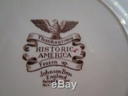 12 Johnson Brothers HISTORIC AMERICA Multi Color 10 5/8 Chargers Frozen Up