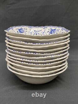 12 Johnson Brothers Indies Blue and White 6 3/8 Cereal Bowls Mint, Unused