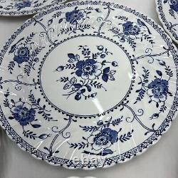 12 Johnson Brothers Indies Blue and White 9 3/4 Dinner Plates Mint, Unused