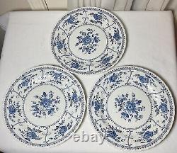 12 Pc Set Johnson Bros Indies Blue And White Flowers England Porcelain Plates