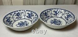 12 Pc Set Johnson Bros Indies Blue And White Flowers England Porcelain Plates