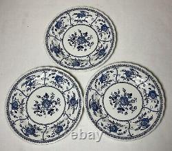 12 Pc Set Johnson Bros Indies Blue And White Flowers England Porcelain Plates