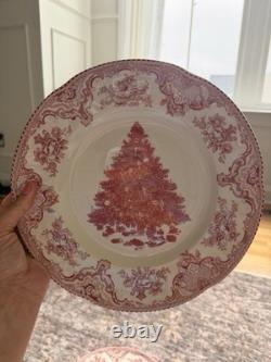 12 Piece Johnson Bros Old Britain Castles Christmas Tree Dinner & Salad Plates