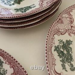 12 Piece Johnson Brothers England 1883 Old Britain Castles Green & Pink