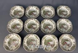 12 Vtg FRIENDLY VILLAGE 6 1/4 Coupe Cereal BOWLS Johnson Bros. Mint