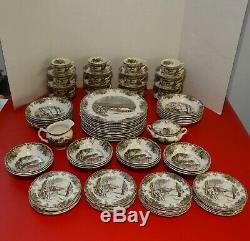 12 place settings NEW Johnson Brothers Friendly Village China 86 pcs Vintage