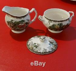 12 place settings NEW Johnson Brothers Friendly Village China 86 pcs Vintage