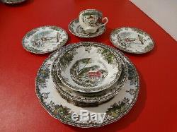 12 place settings NEW Johnson Brothers Friendly Village China 86 pcs Vintage