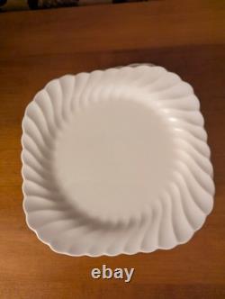12-vintage Johnson Brother's Snowhite Regency Square Salad Plates 7-1/2