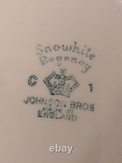 12-vintage Johnson Brother's Snowhite Regency Square Salad Plates 7-1/2