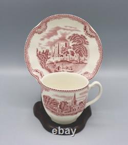 13 Johnson Bros Old Britain Castles Pink Cup & Saucer Sets England 1883 Mark