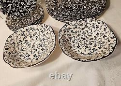 14 pc Johnson Bros SUSANNA BROWN Laura Ashley 12 Plates 2 Bowl 1980 England VGUC