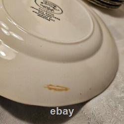 14 pc Johnson Bros SUSANNA BROWN Laura Ashley 12 Plates 2 Bowl 1980 England VGUC