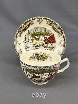 15 Johnson Bros FRIENDLY VILLAGE Flat Cup & Saucer Sets The Ice House EUC