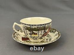 15 Johnson Bros FRIENDLY VILLAGE Flat Cup & Saucer Sets The Ice House EUC