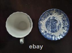 16 Vintage Johnson Brothers Blue Coaching Scenes Four Piece Set Never Been Used