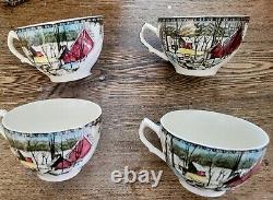 16 pcs Johnson Brothers Friendly Village 4 cup, saucer, 10 plate, lugged bowl
