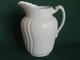 1891-1913 White Ironstone 11 Ribbed Pitcher Staffordshire Johnson Bros England