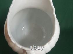 1891-1913 White Ironstone 11 Ribbed Pitcher Staffordshire Johnson Bros England