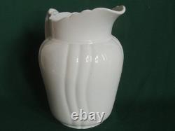 1891-1913 White Ironstone 11 Ribbed Pitcher Staffordshire Johnson Bros England
